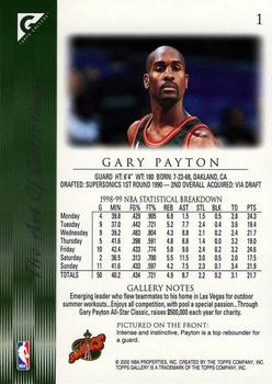 1999-00 Topps Gallery #1 Gary Payton Back
