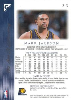 1999-00 Topps Gallery #33 Mark Jackson Back