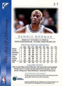 1999-00 Topps Gallery #37 Dennis Rodman Back