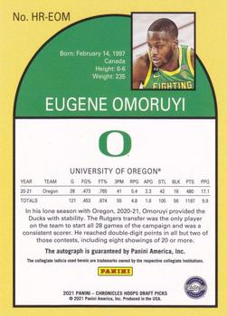 2021 Panini Chronicles Draft Picks - Hoops Retro Autographs Green #HR-EOM Eugene Omoruyi Back