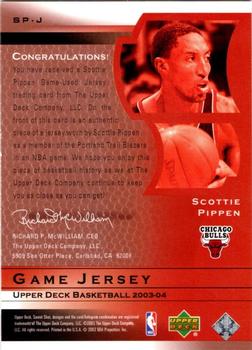 2003-04 Upper Deck Sweet Shot - Game Jersey #SP-J Scottie Pippen Back