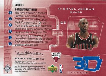 2003-04 Upper Deck Triple Dimensions - 3-D Jerseys #3DJ36 Michael Jordan Back