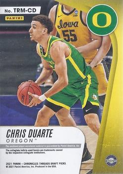 2021 Panini Chronicles Draft Picks - Threads Rookie Memorabilia #TRM-CD Chris Duarte Back