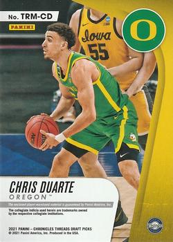 2021 Panini Chronicles Draft Picks - Threads Rookie Memorabilia Green #TRM-CD Chris Duarte Back