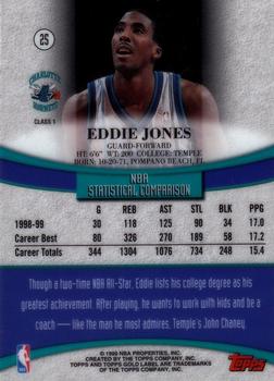 1999-00 Topps Gold Label #25 Eddie Jones Back