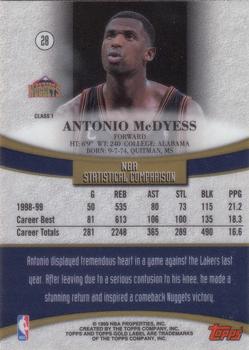1999-00 Topps Gold Label #28 Antonio McDyess Back