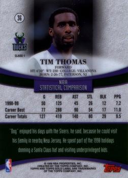 1999-00 Topps Gold Label #36 Tim Thomas Back