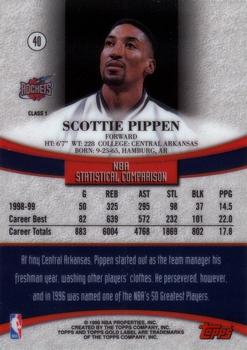 1999-00 Topps Gold Label #40 Scottie Pippen Back