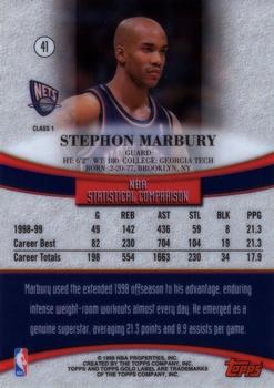 1999-00 Topps Gold Label #41 Stephon Marbury Back