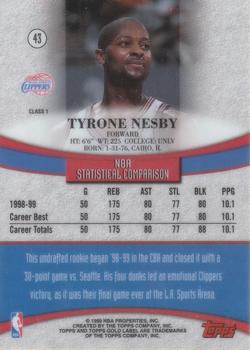 1999-00 Topps Gold Label #43 Tyrone Nesby Back
