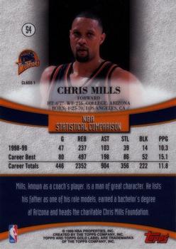 1999-00 Topps Gold Label #54 Chris Mills Back