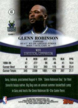 1999-00 Topps Gold Label #65 Glenn Robinson Back