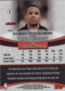 1999-00 Topps Gold Label #66 Damon Stoudamire Back