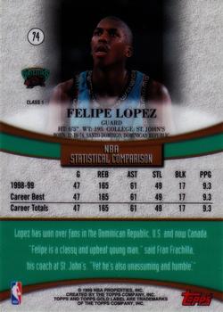1999-00 Topps Gold Label #74 Felipe Lopez Back