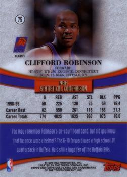 1999-00 Topps Gold Label #75 Clifford Robinson Back