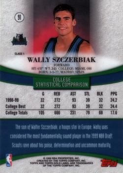 1999-00 Topps Gold Label #91 Wally Szczerbiak Back