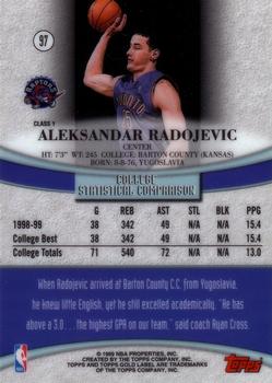 1999-00 Topps Gold Label #97 Aleksandar Radojevic Back