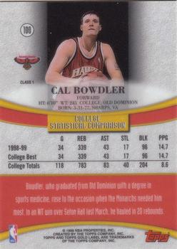 1999-00 Topps Gold Label #100 Cal Bowdler Back