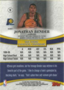 1999-00 Topps Gold Label #90 Jonathan Bender Back