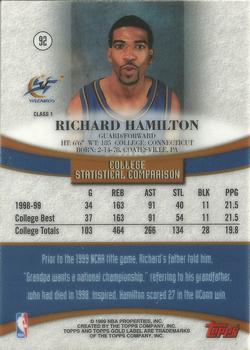 1999-00 Topps Gold Label #92 Richard Hamilton Back
