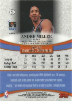 1999-00 Topps Gold Label #93 Andre Miller Back