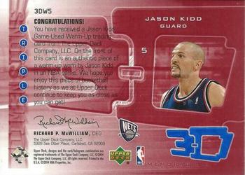 2003-04 Upper Deck Triple Dimensions - 3-D Warmups #3DW5 Jason Kidd Back