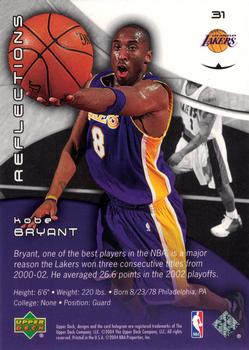 2003-04 Upper Deck Triple Dimensions - Reflections #31 Kobe Bryant Back