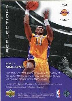 2003-04 Upper Deck Triple Dimensions - Reflections #34 Karl Malone Back