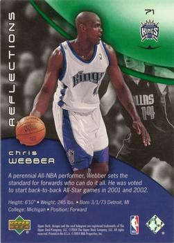 2003-04 Upper Deck Triple Dimensions - Reflections Emerald #71 Chris Webber Back