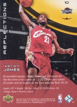 2003-04 Upper Deck Triple Dimensions - Reflections Gold #10 LeBron James Back