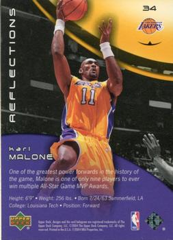 2003-04 Upper Deck Triple Dimensions - Reflections Gold #34 Karl Malone Back