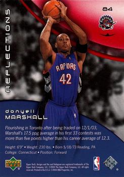 2003-04 Upper Deck Triple Dimensions - Reflections Ruby #84 Donyell Marshall Back