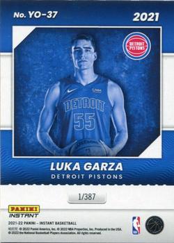 2021-22 Panini Instant NBA Year One #YO-37 Luka Garza Back