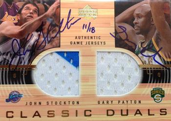 2003-04 Upper Deck Ultimate Collection - Autographed Buybacks #JS-GP John Stockton / Gary Payton Front