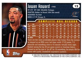 1999-00 Topps Tipoff #12 Juwan Howard Back