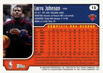 1999-00 Topps Tipoff #15 Larry Johnson Back