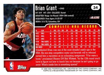1999-00 Topps Tipoff #34 Brian Grant Back