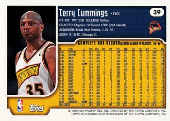 1999-00 Topps Tipoff #39 Terry Cummings Back