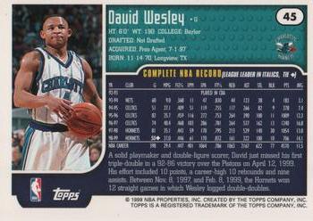 1999-00 Topps Tipoff #45 David Wesley Back