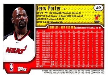 1999-00 Topps Tipoff #49 Terry Porter Back