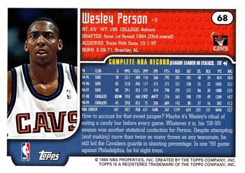 1999-00 Topps Tipoff #68 Wesley Person Back