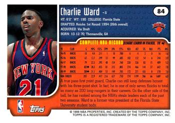 1999-00 Topps Tipoff #84 Charlie Ward Back