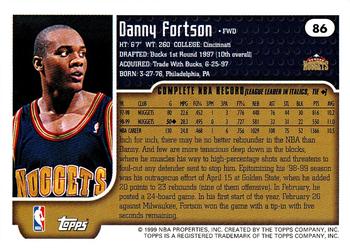 1999-00 Topps Tipoff #86 Danny Fortson Back