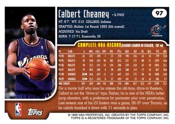 1999-00 Topps Tipoff #97 Calbert Cheaney Back
