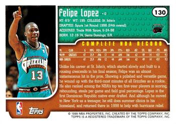 1999-00 Topps Tipoff #130 Felipe Lopez Back