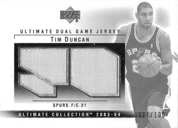 2003-04 Upper Deck Ultimate Collection - Jerseys Dual #TD-2J Tim Duncan Front