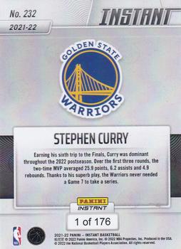 2021-22 Panini Instant NBA #232 Stephen Curry Back