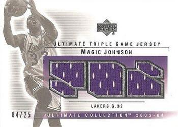 2003-04 Upper Deck Ultimate Collection - Jerseys Triple #MA-3J Magic Johnson Front