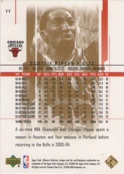 2003-04 Upper Deck Ultimate Collection - Limited #11 Scottie Pippen Back