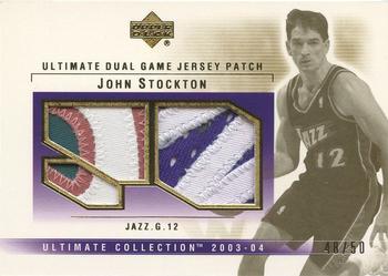 2003-04 Upper Deck Ultimate Collection - Patches Dual #JS-2P John Stockton Front